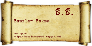 Baszler Baksa névjegykártya